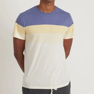 Marine Layer Signature Crewneck Tshirt Blue Yellow White Men's L/XL